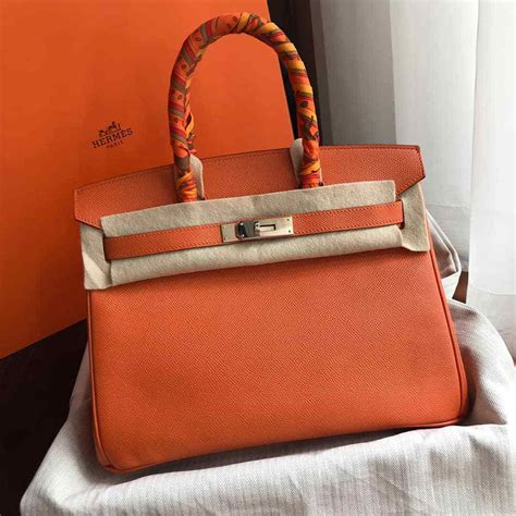 pre-owned hermes birkin 30 epsom silver orange|hermes birkin 30 black.